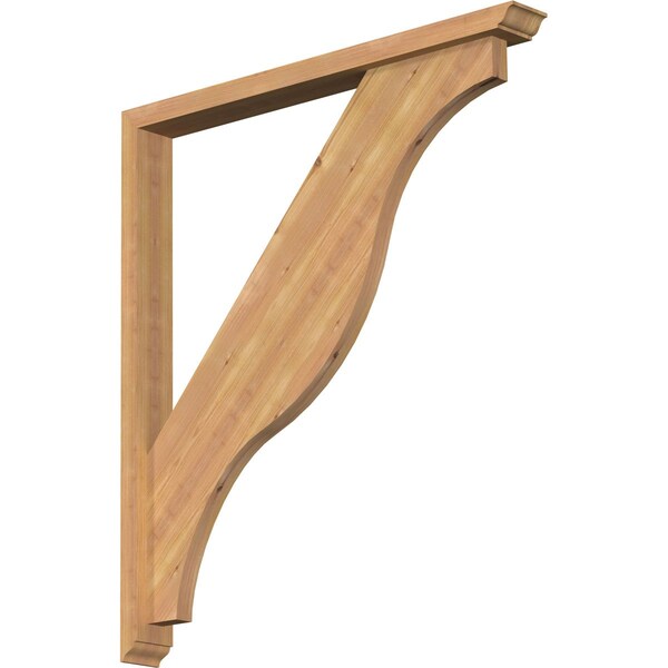 Ekena Millwork Funston Traditional Smooth Bracket w/ Offset Brace, Western Red Cedar, 3 1/2"W x 34"D x 38"H BKT0402X34X38FST01SWR - main